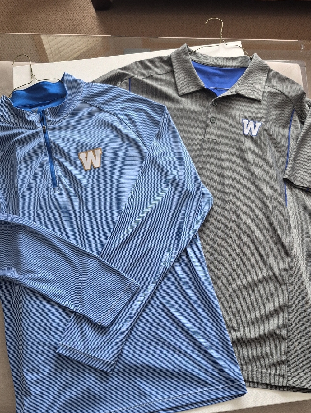 Set Of 2: Men's Winnipeg Blue Bomber Football Quarter-Zip & Golf Shirt